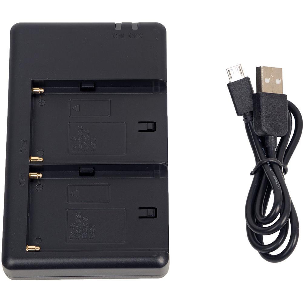 CAME-TV 2 x CA-F970 Batteries, FM50 USB Charger, and V-Mount Converter Plate Kit