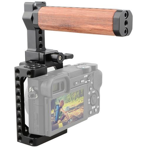 CAMVATE Camera Cage with Quick Release Wood Top Handle