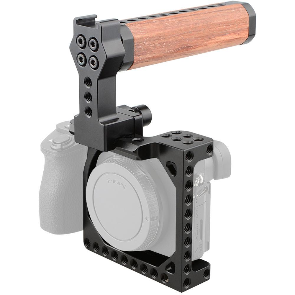 CAMVATE Camera Cage with Quick Release Wood Top Handle
