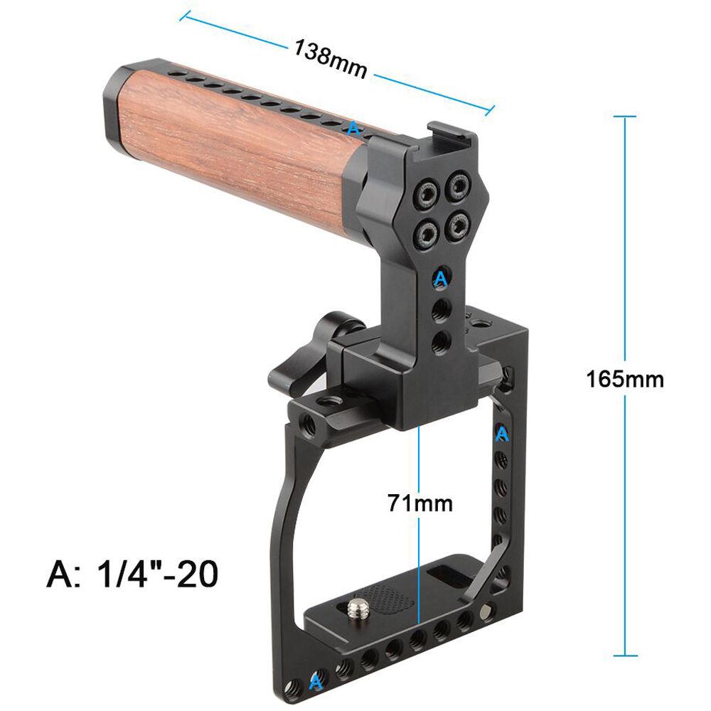 CAMVATE Camera Cage with Quick Release Wood Top Handle