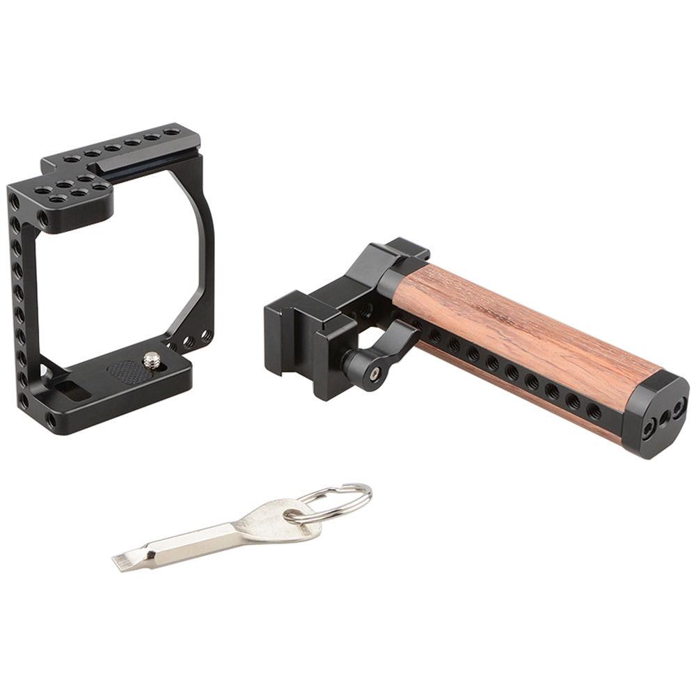 CAMVATE Camera Cage with Quick Release Wood Top Handle
