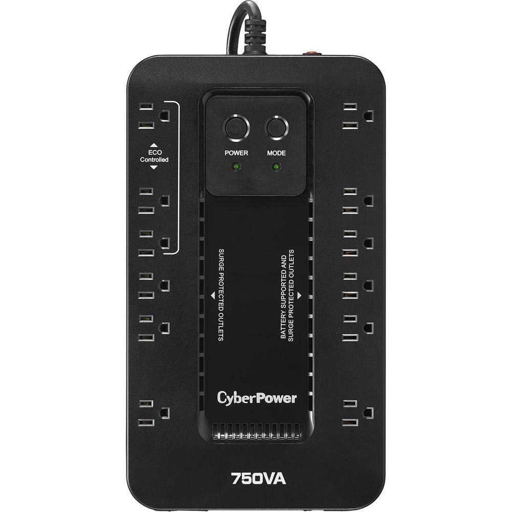 CyberPower UPS Simulated Sine Wave-TAA Compliant: 750Va 450W Standby UPS Nema 5-15 RJ-11 EMI ECO