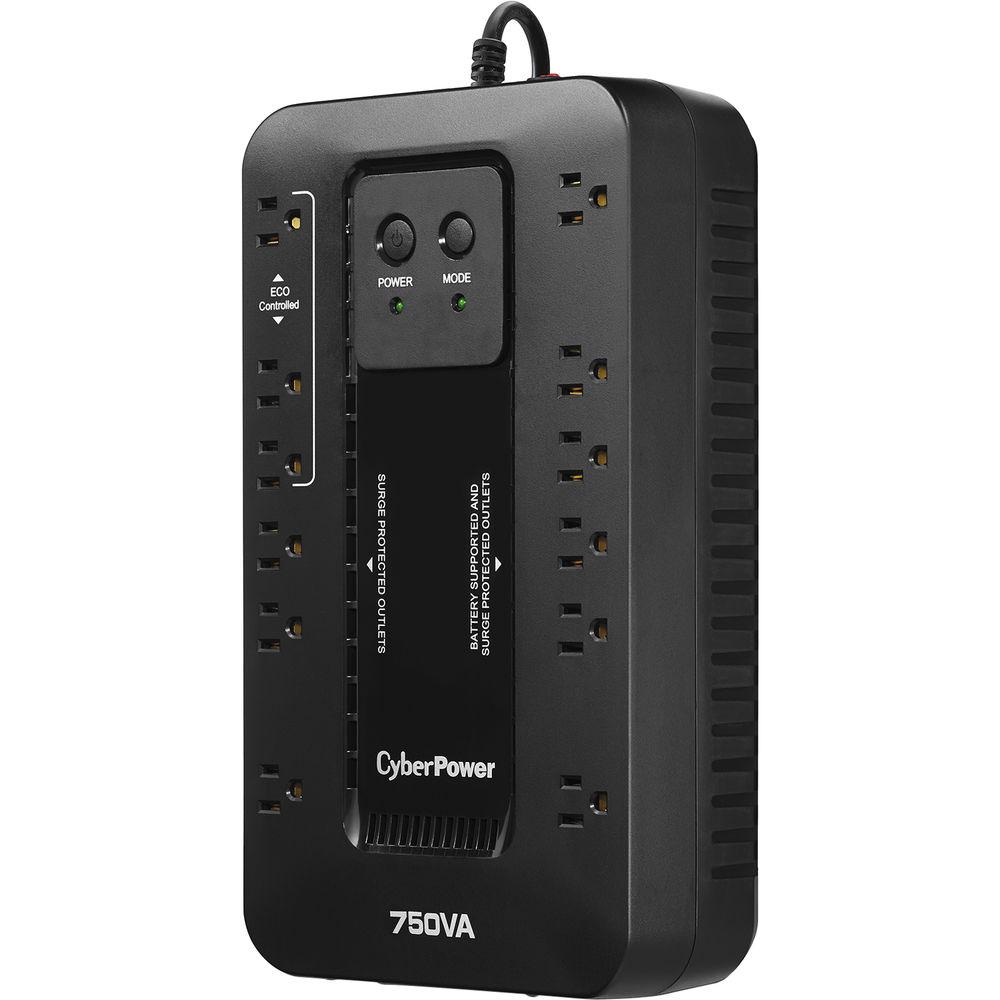 CyberPower UPS Simulated Sine Wave-TAA Compliant: 750Va 450W Standby UPS Nema 5-15 RJ-11 EMI ECO