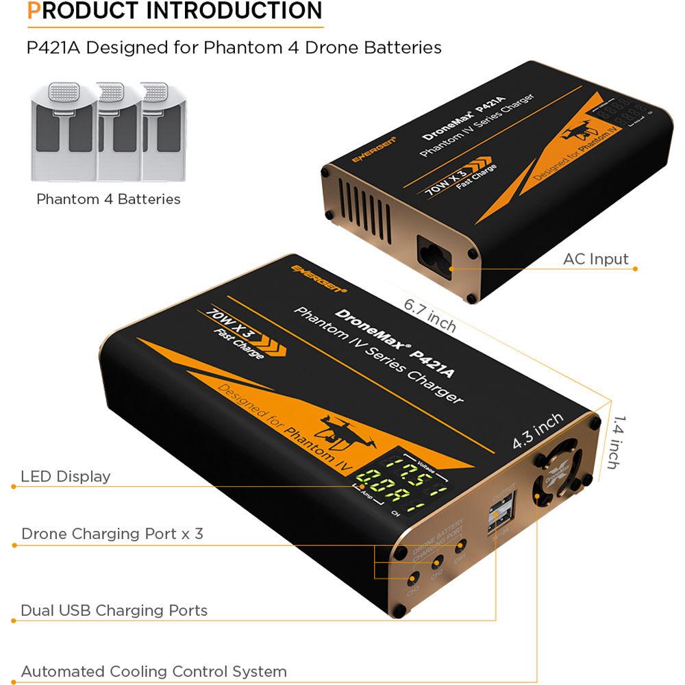 ENERGEN DroneMax P421A AC Drone Battery Charger for DJI Phantom 4