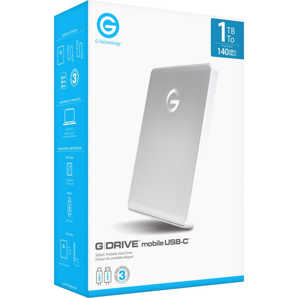 G-Technology 1TB G-DRIVE mobile USB 3.1 Gen 1 Type-C External Hard Drive