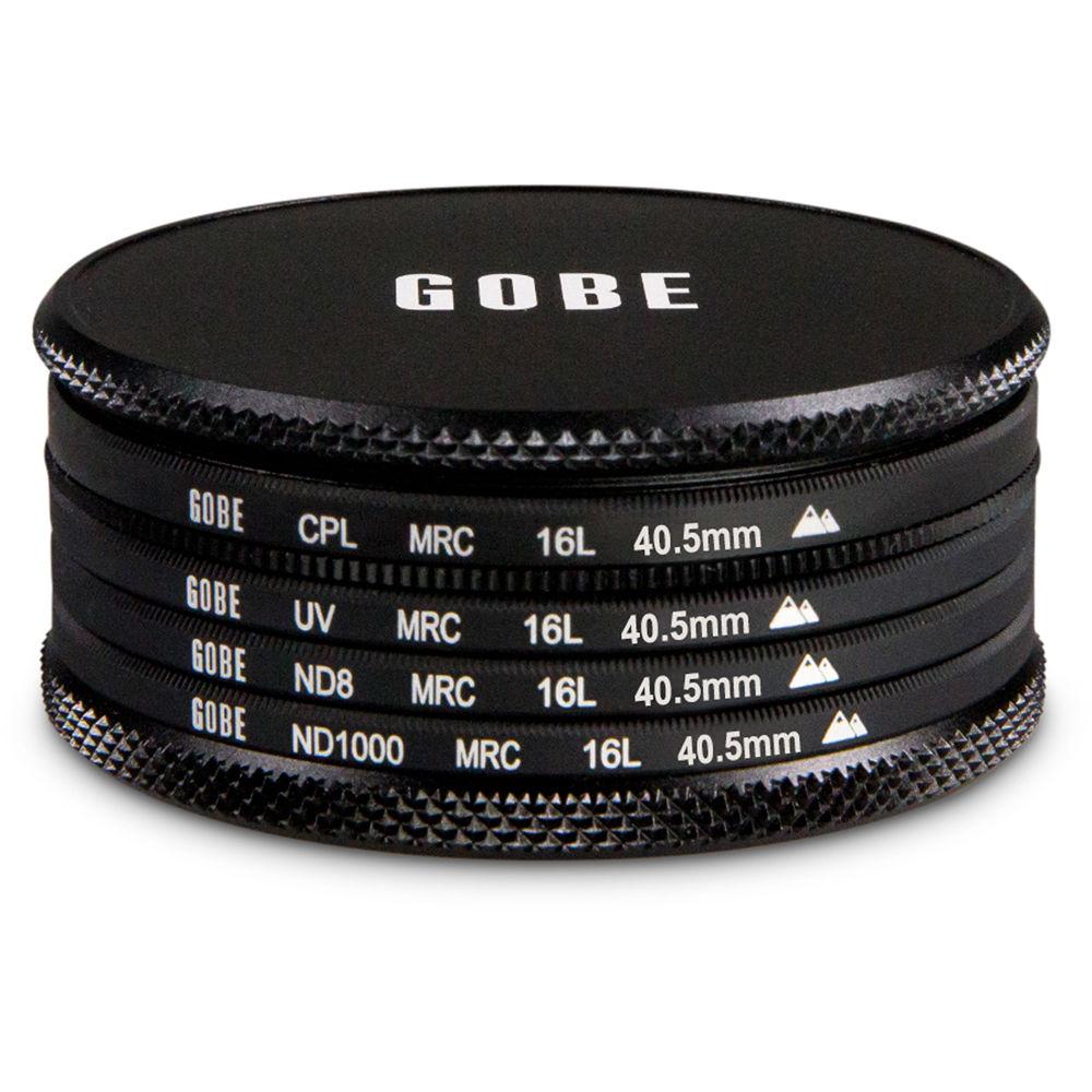 Gobe 40.5mm Essentials 2Peak UV, Circular Polarizer, ND8, and ND1000 Filter Kit