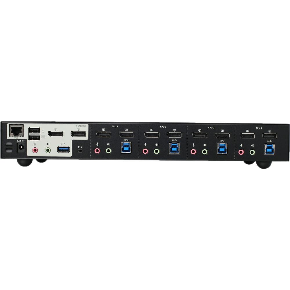 IOGEAR 4-Port 4K Dual View DisplayPort KVMP Switch with USB 3.0 Hub and Audio