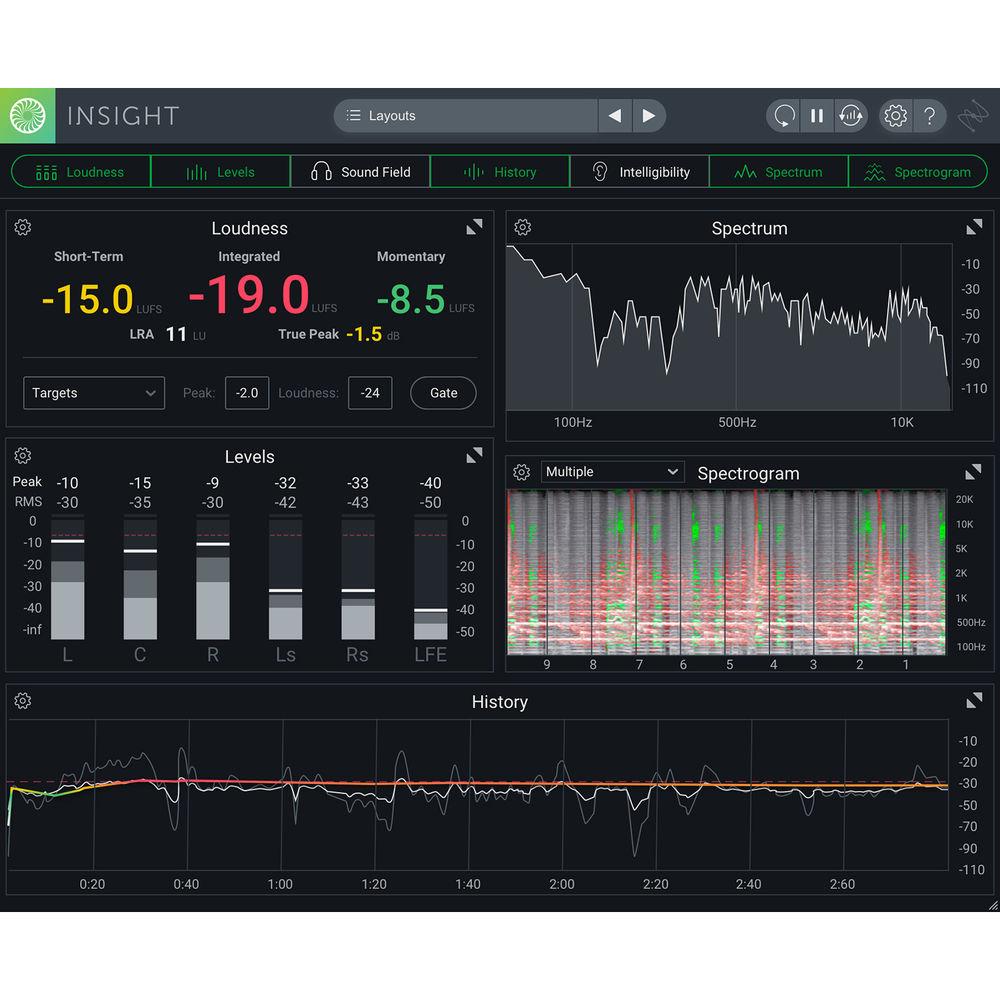 iZotope Insight 2 - Metering & Audio Analysis Plug-In for Music & Post Production, iZotope, Insight, 2, Metering, &, Audio, Analysis, Plug-In, Music, &, Post, Production