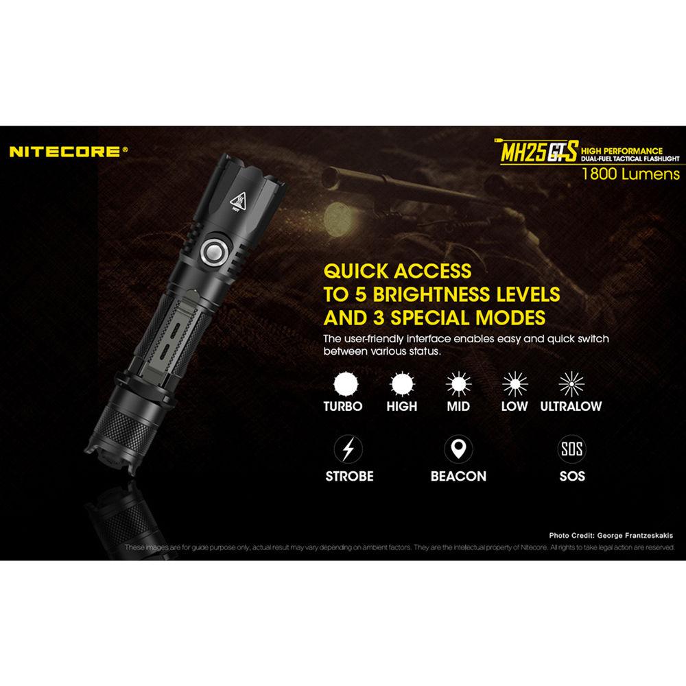 Nitecore MH25GTS Multitask Hybrid Series Rechargeable LED Flashlight