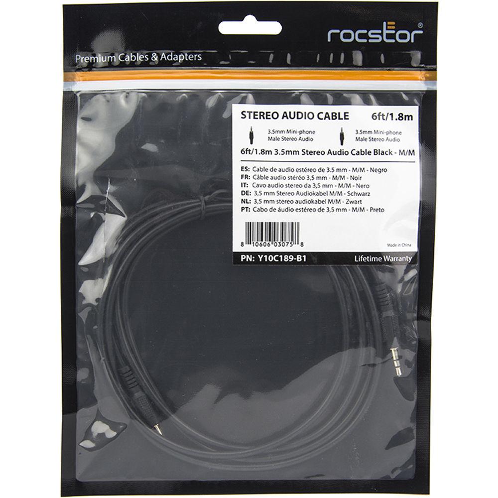 Rocstor Slim 3.5mm Male to 3.5mm Male Stereo Audio Cable