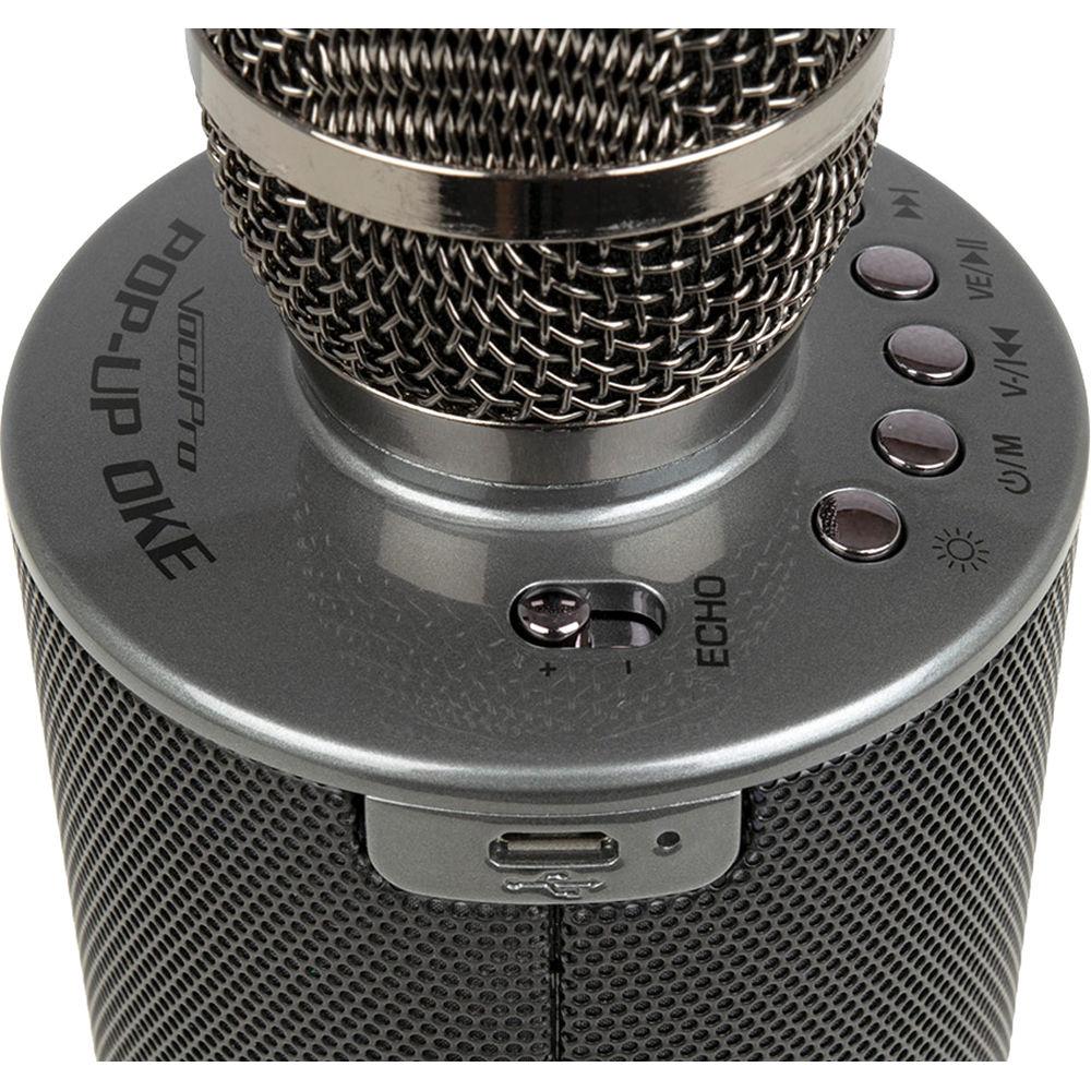VocoPro Pop-Up Oke Dual Wireless Karaoke Microphone with Light Show Speaker