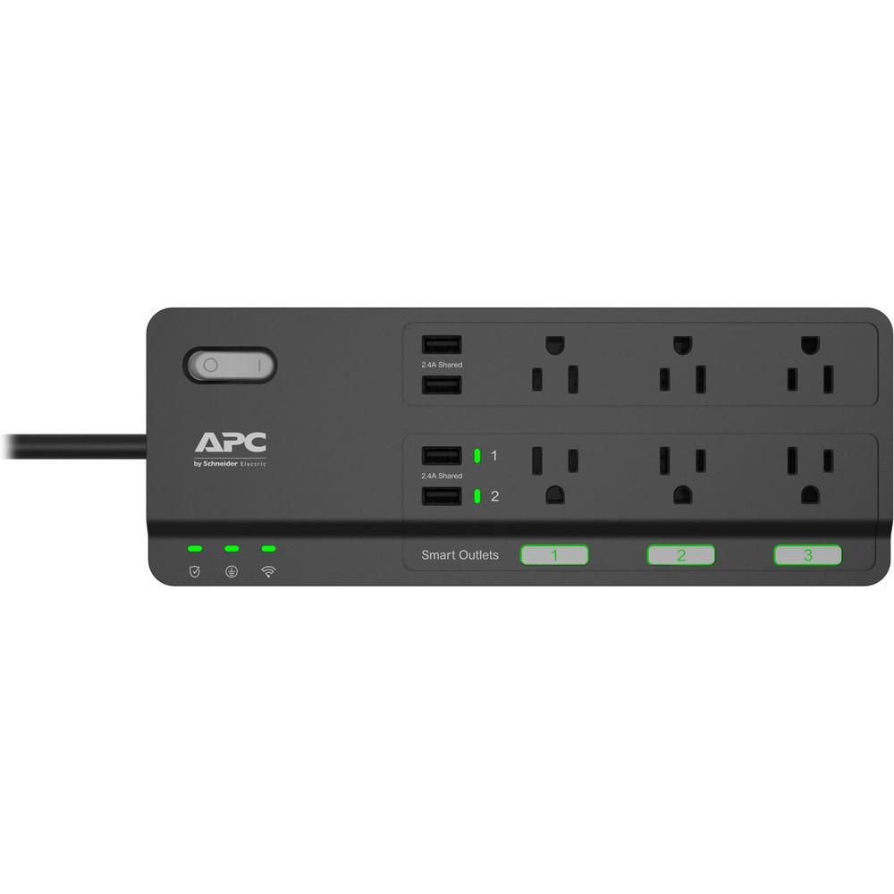 APC 6-Outlet Smart Surge Protector with 4 USB Charging Ports