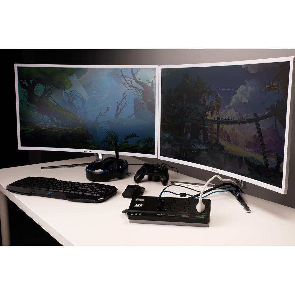 APC 6-Outlet Smart Surge Protector with 4 USB Charging Ports