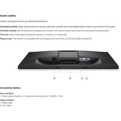 Dell 24" E2418HN Monitor with Adjustable Stand