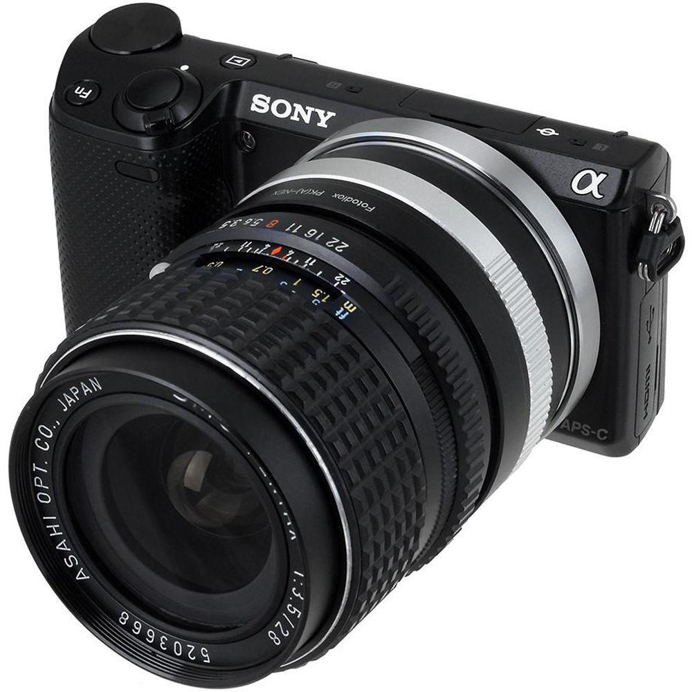 FotodioX Mount Adapter with Aperture Control Dial for Pentax K-Mount AF Lens to Sony E-Mount Camera
