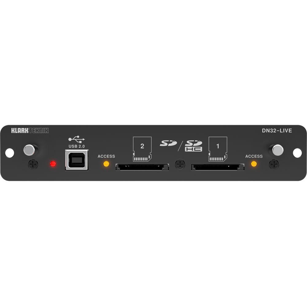 Klark Teknik DN32-LIVE SD SDHC and USB 2.0 Expansion Module for M32 X32 Mixers, Klark, Teknik, DN32-LIVE, SD, SDHC, USB, 2.0, Expansion, Module, M32, X32, Mixers