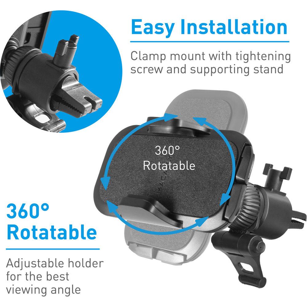 Macally Fully Adjustable Car Vent Mount for Smartphones and GPS