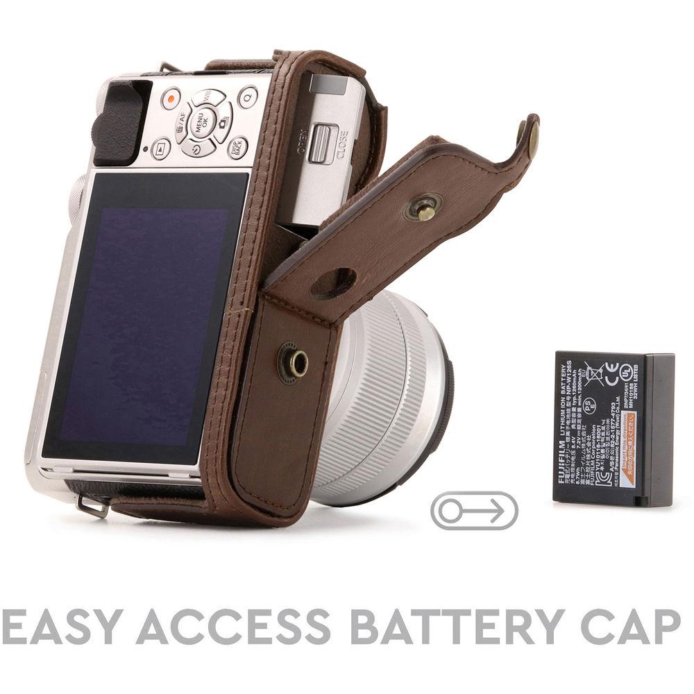 MegaGear Ever Ready PU Leather Case and Strap for Fujifilm X-A10