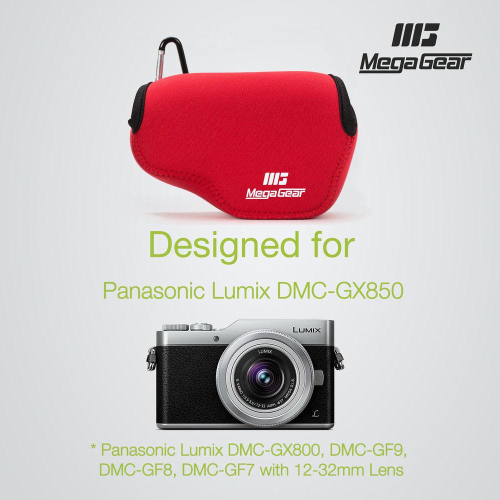 MegaGear Ultra-Light Neoprene Case for Panasonic Lumix DC-GX850, DC-GF9, DMC-GF8, or DMC-GF7 with 12-32mm