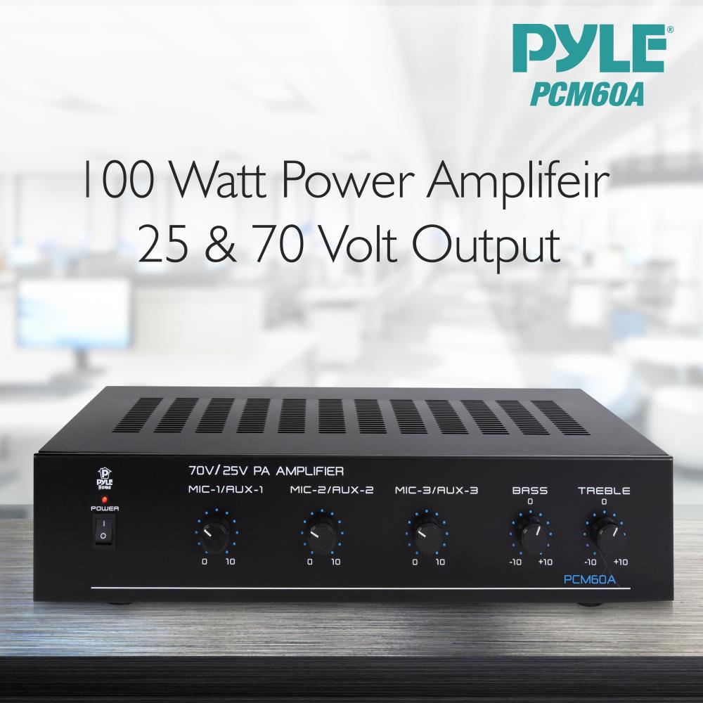 Pyle Home PCM60A 100W Power Amplifier with 25V 70V Output, Pyle, Home, PCM60A, 100W, Power, Amplifier, with, 25V, 70V, Output