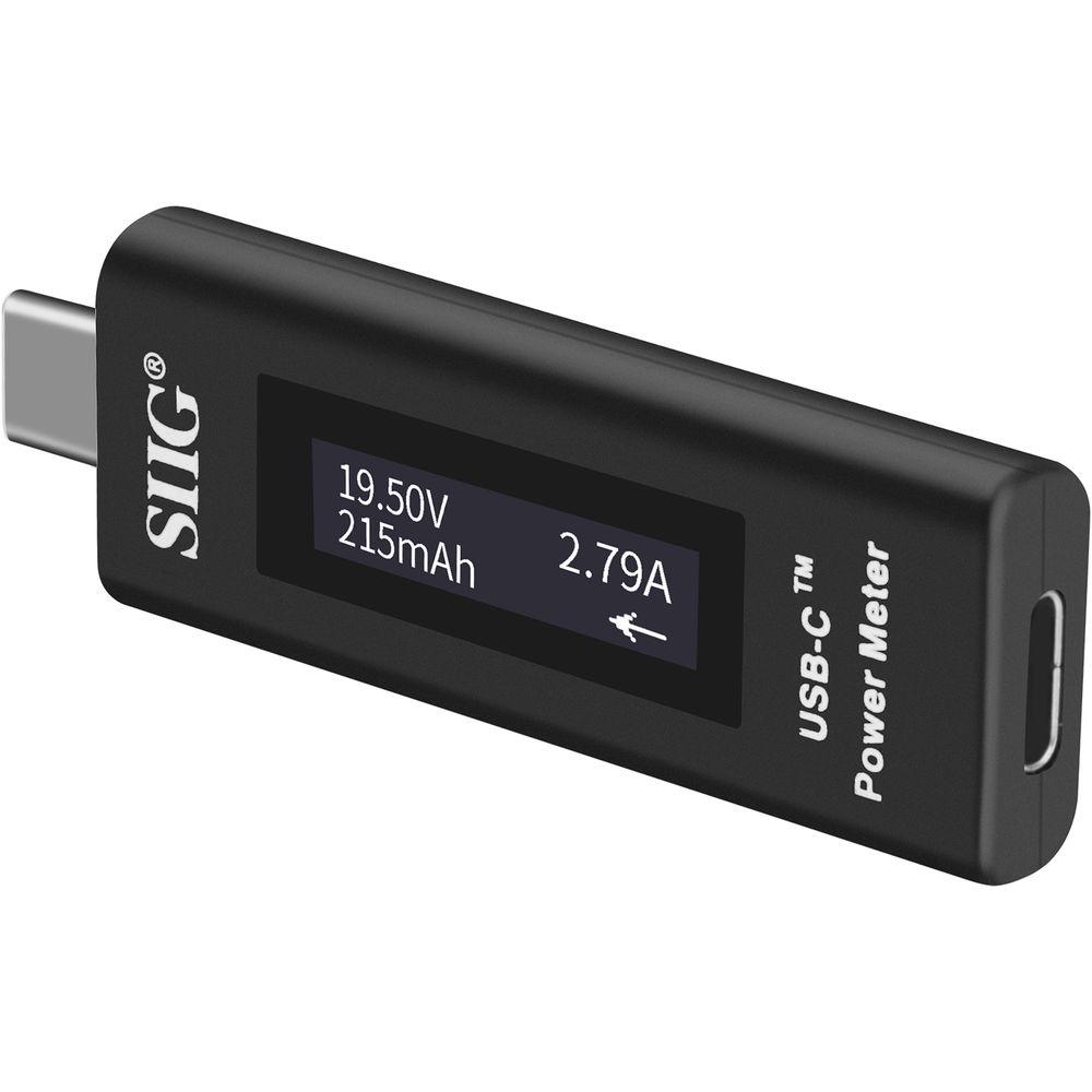 SIIG USB Type-C Power Meter Tester with Digital Indicator, SIIG, USB, Type-C, Power, Meter, Tester, with, Digital, Indicator