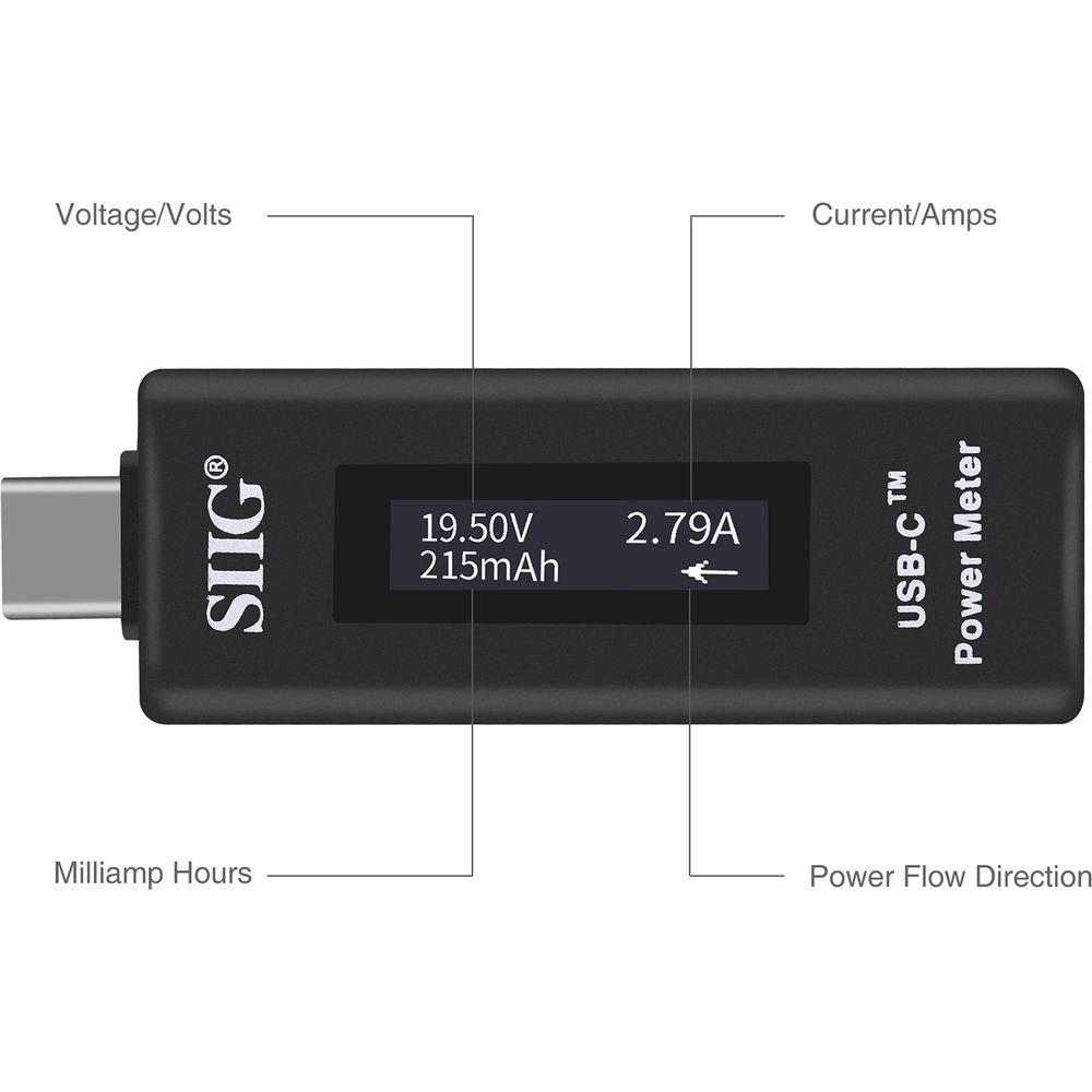SIIG USB Type-C Power Meter Tester with Digital Indicator