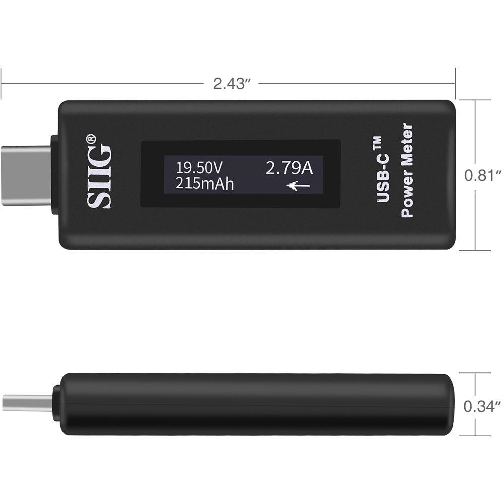 SIIG USB Type-C Power Meter Tester with Digital Indicator