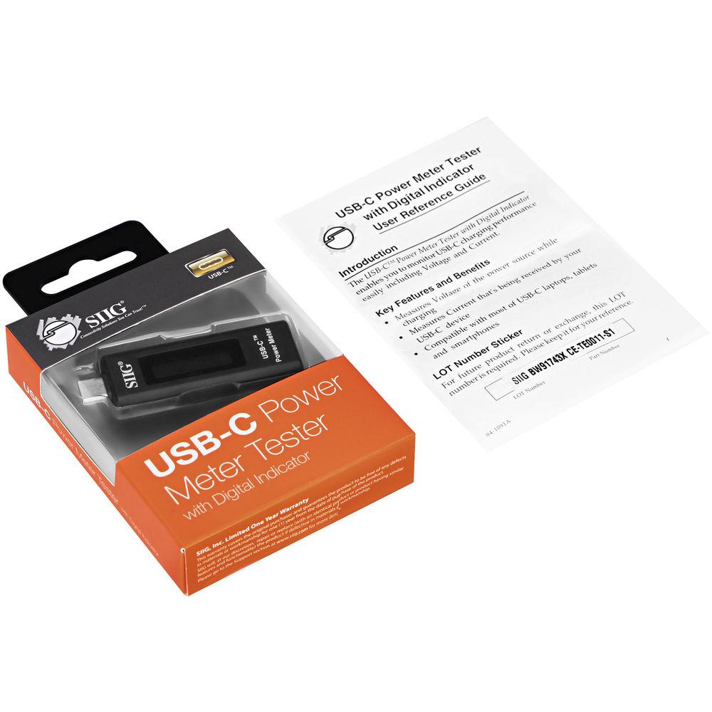 SIIG USB Type-C Power Meter Tester with Digital Indicator