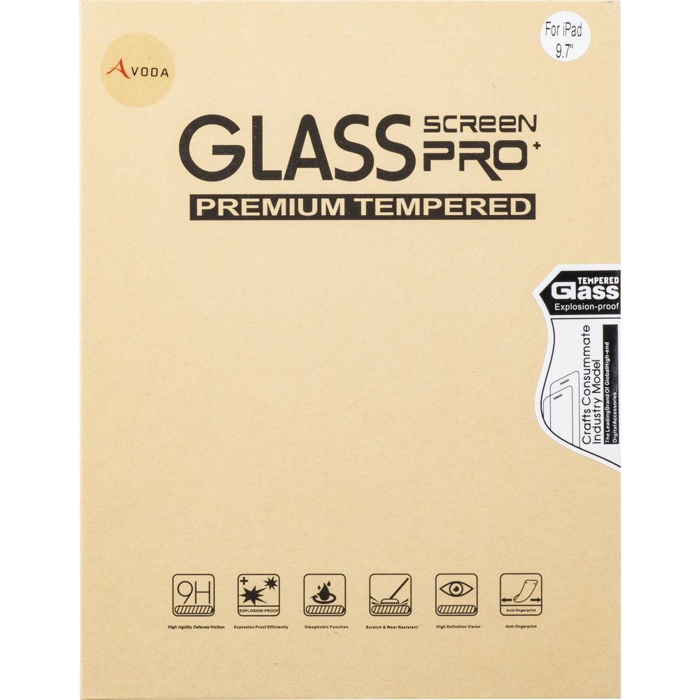AVODA Clear Tempered Glass Screen Protector for 9.7" iPad 2017 2018, Pro, Air, and Air 2