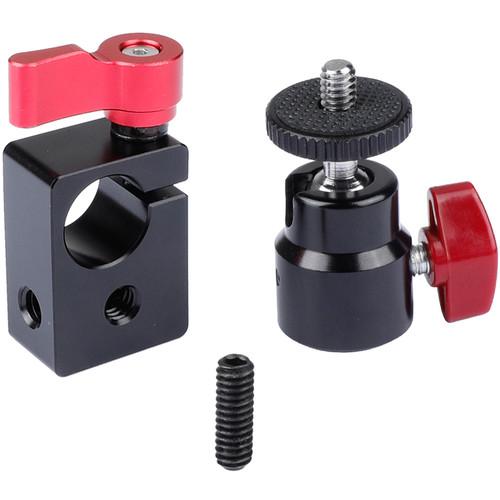 CAMVATE 15mm Rod Clamp With Mini Ball Head Mount