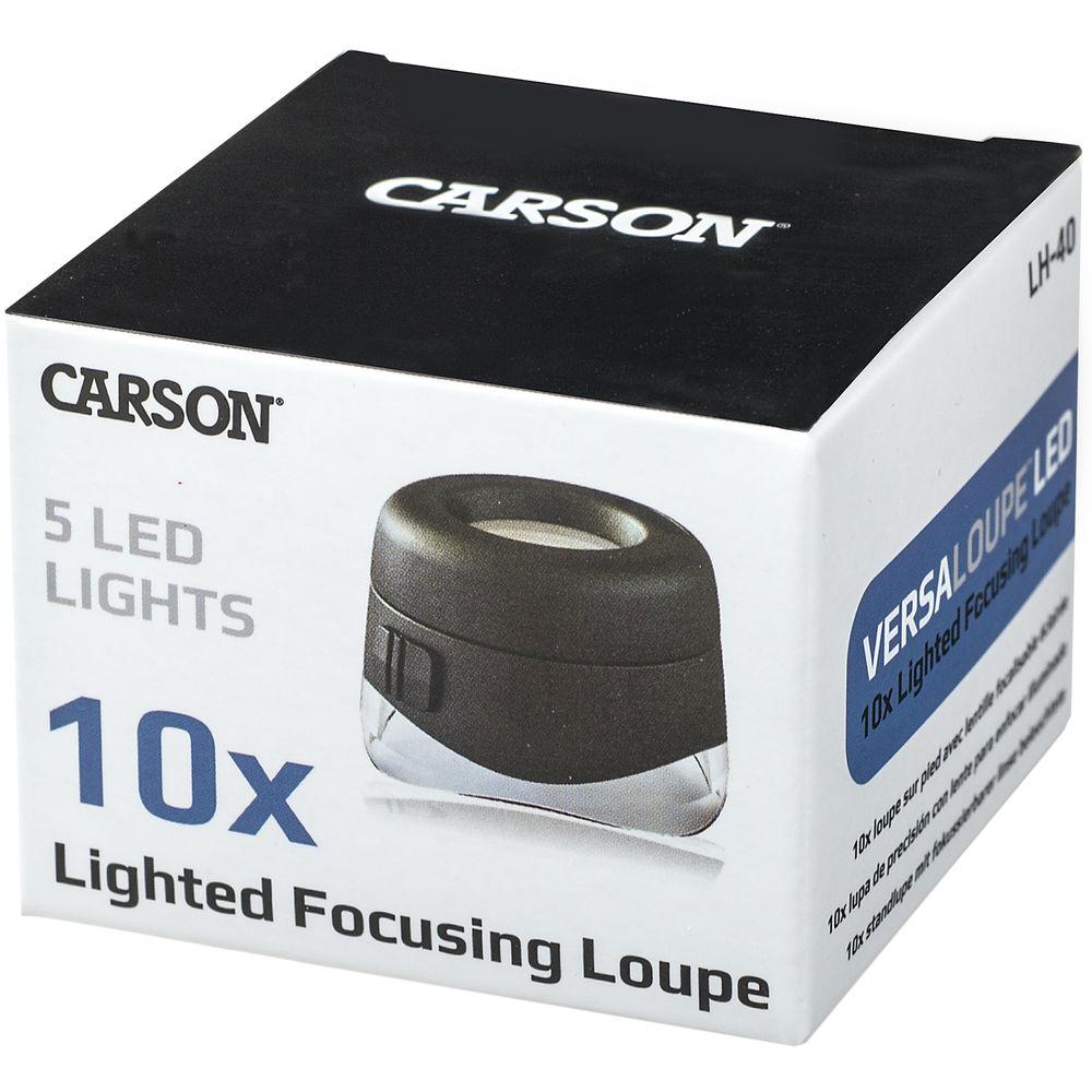 Carson LH-40 VersaLoupe 10x LED Magnifier, Carson, LH-40, VersaLoupe, 10x, LED, Magnifier