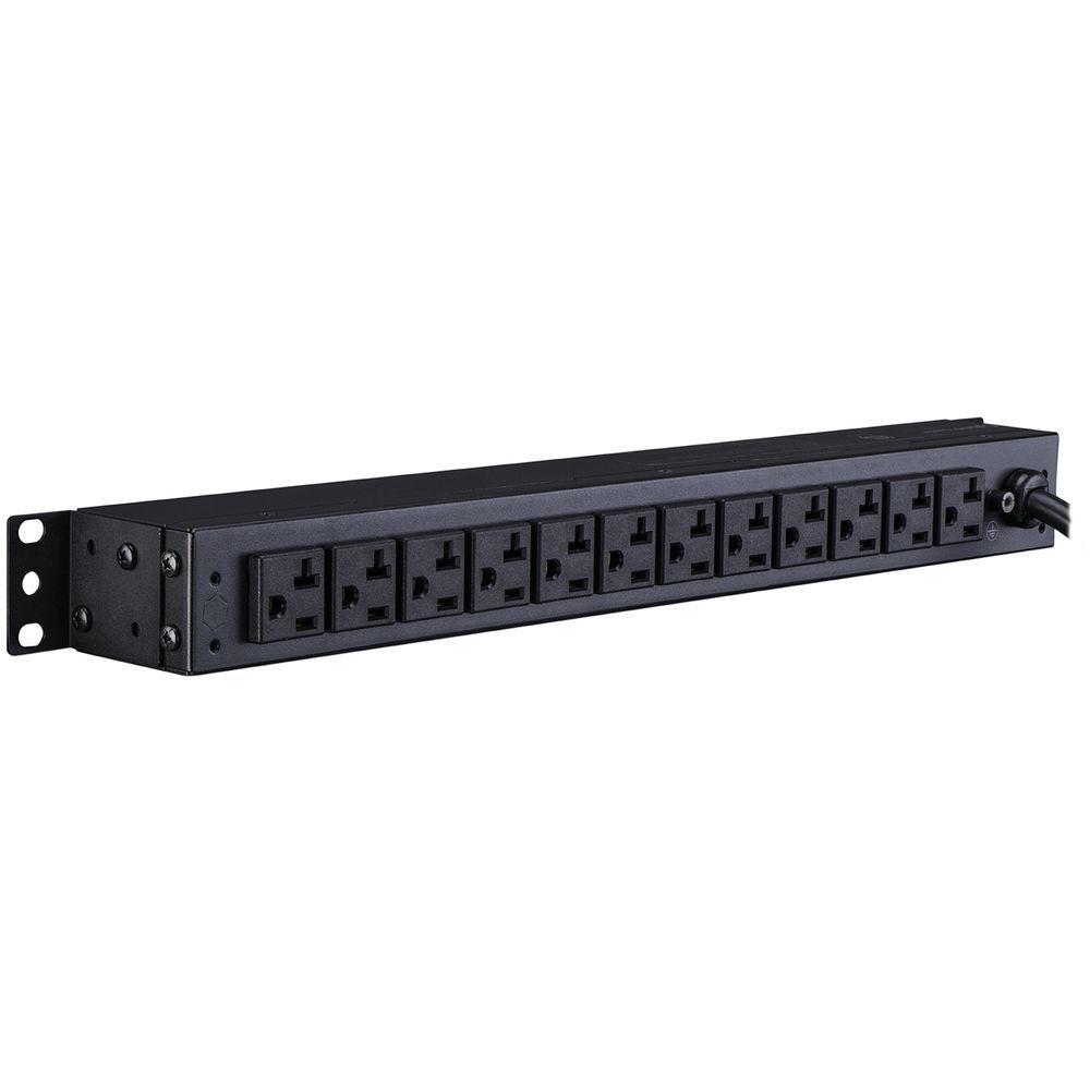 CyberPower PDU 16A 100-125 50 60Hz Nema 5-20P Plug, 12-Out 5-20R, Rackmount 1U,15
