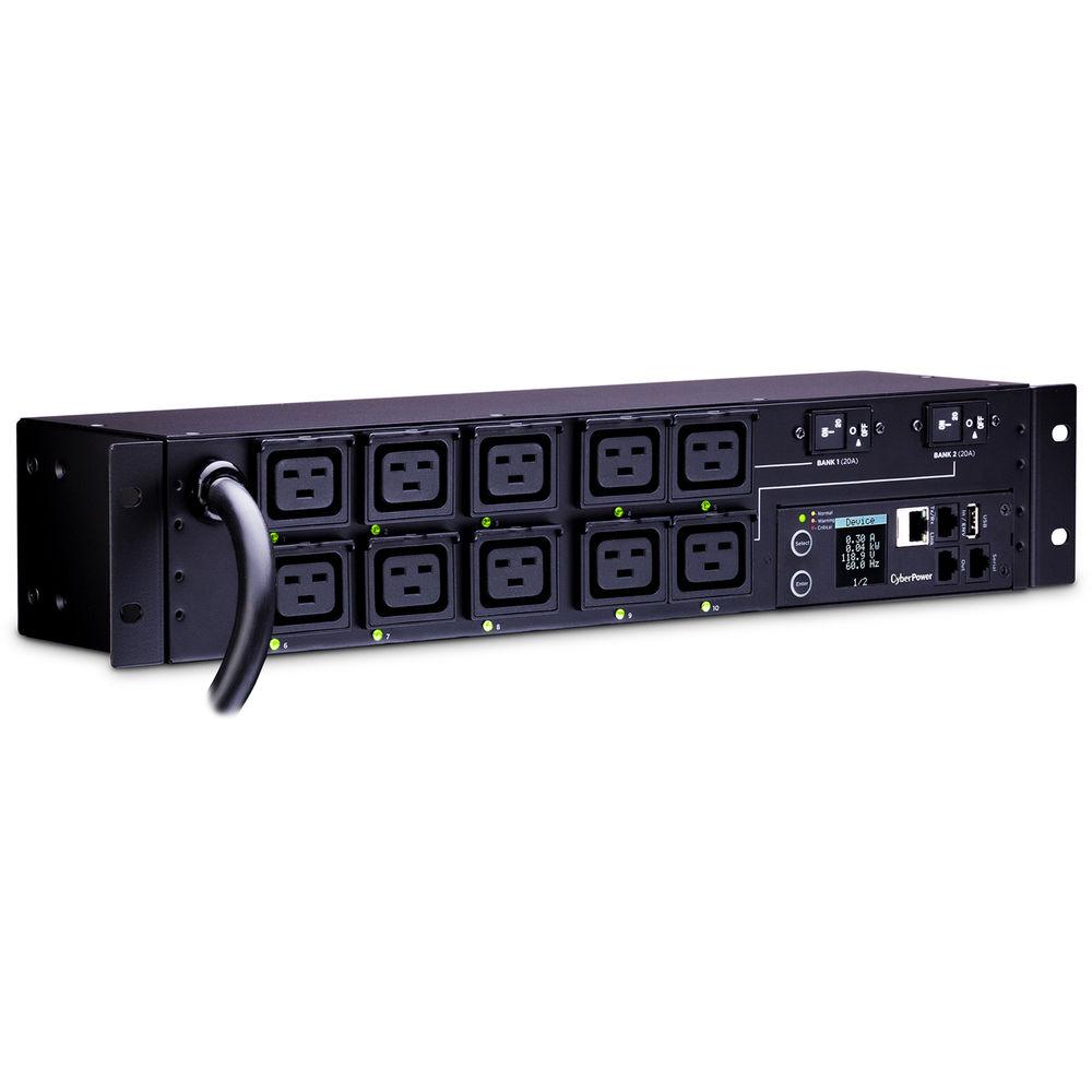 CyberPower Switched-by-Outlet Metered PDU24A 200-240V NEMA L6-30P 10 IEC-320 C19 Outlet 2U 12