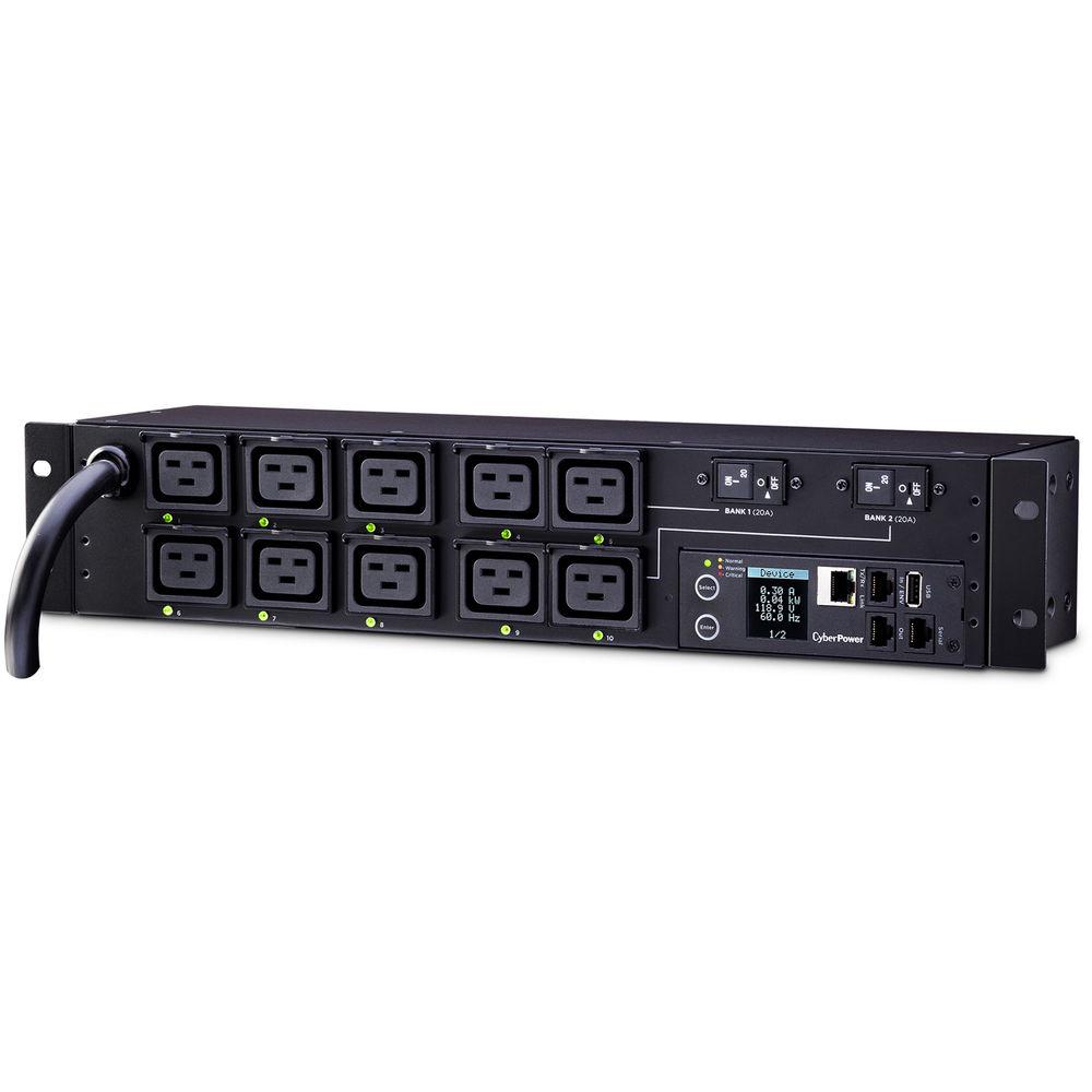 CyberPower Switched-by-Outlet Metered PDU24A 200-240V NEMA L6-30P 10 IEC-320 C19 Outlet 2U 12