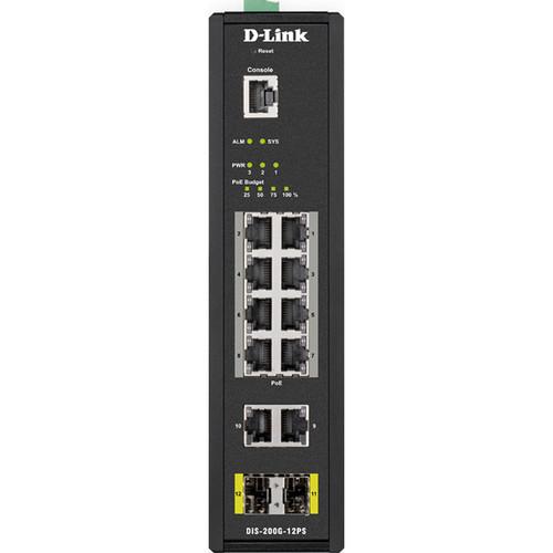 D-Link 12-Port Smart Managed Industrial PoE Switch - 240W, D-Link, 12-Port, Smart, Managed, Industrial, PoE, Switch, 240W