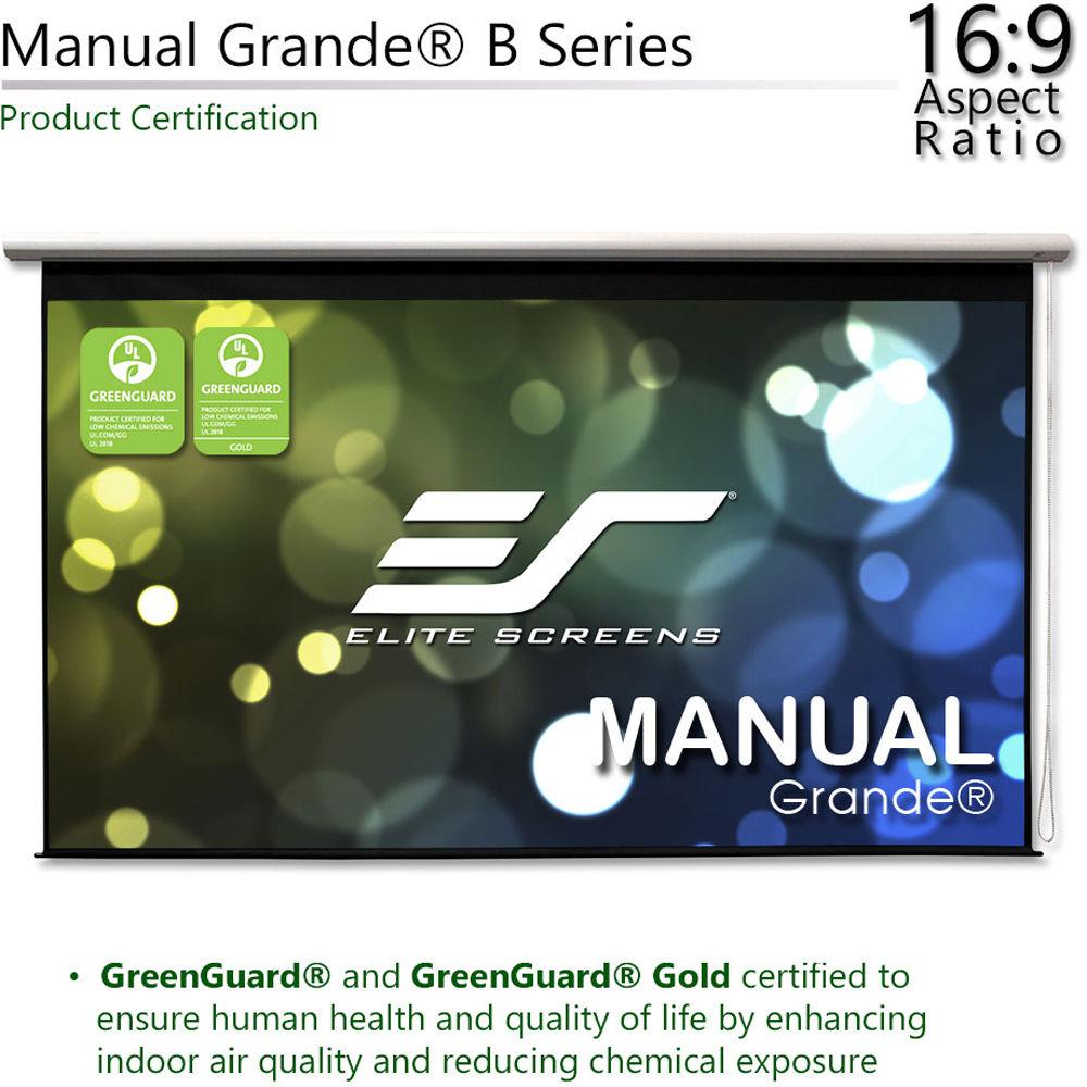 Elite Screens Manual Grande B Series, 180" 169, Pull Down Manual Projector Projection Screen, Offi