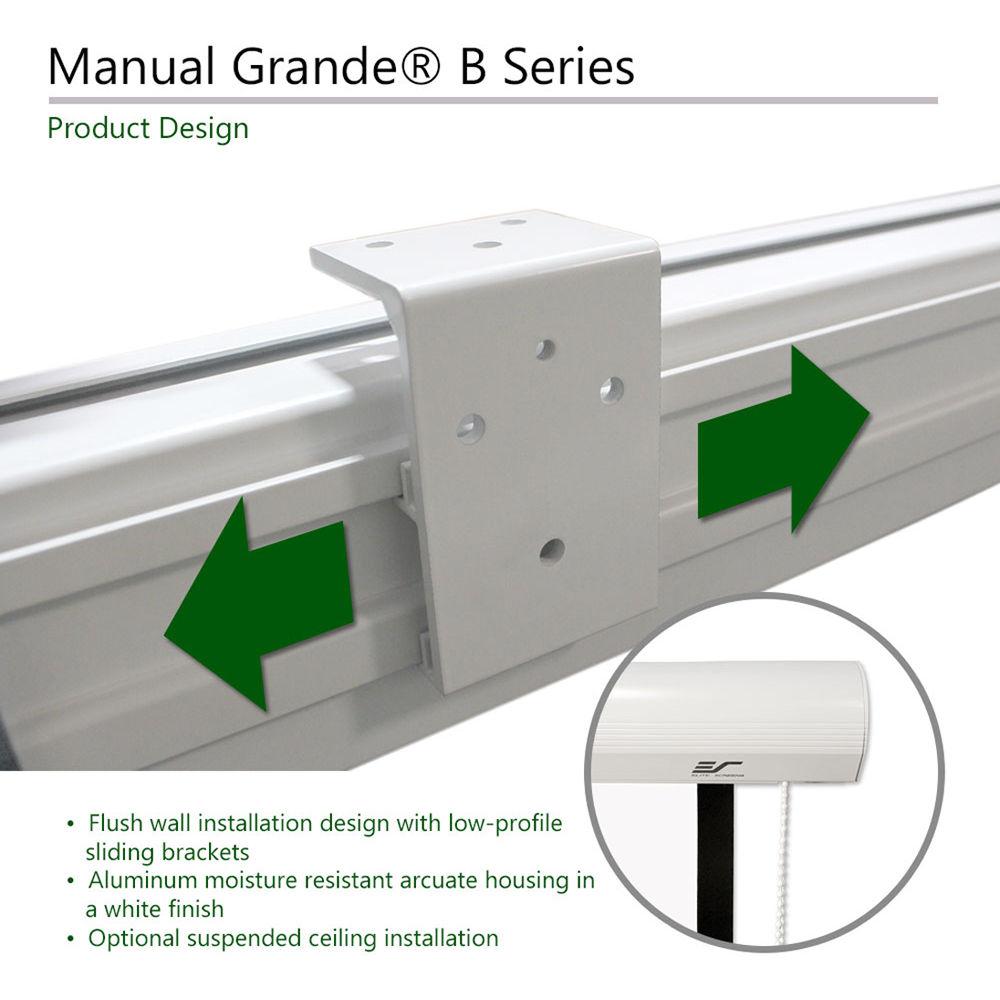 Elite Screens Manual Grande B Series, 180" 169, Pull Down Manual Projector Projection Screen, Offi