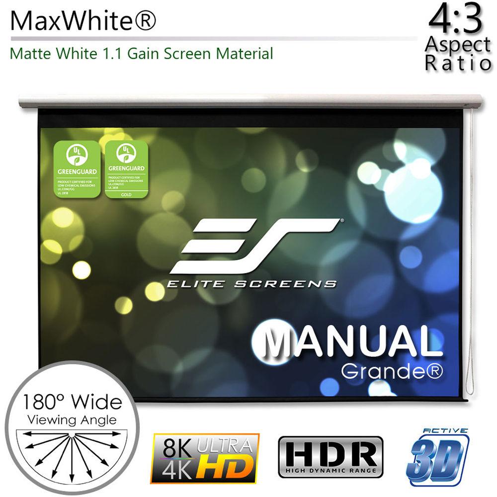Elite Screens Manual Grande B Series, 180" 169, Pull Down Manual Projector Projection Screen, Offi