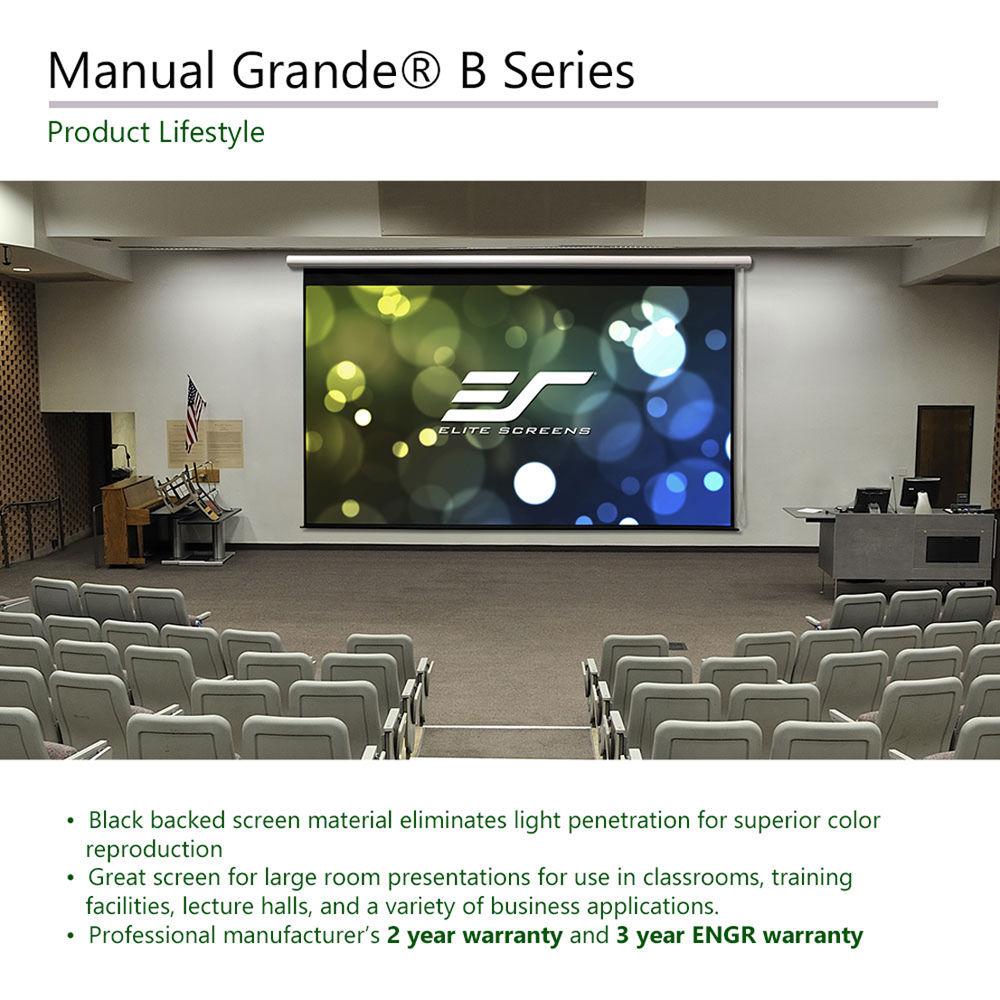 Elite Screens Manual Grande B Series, 180" 169, Pull Down Manual Projector Projection Screen, Offi