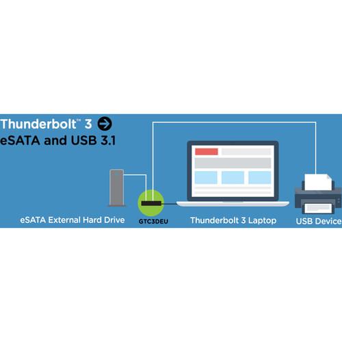 IOGEAR Thunderbolt 3 to eSATA and USB Type-A Adapter