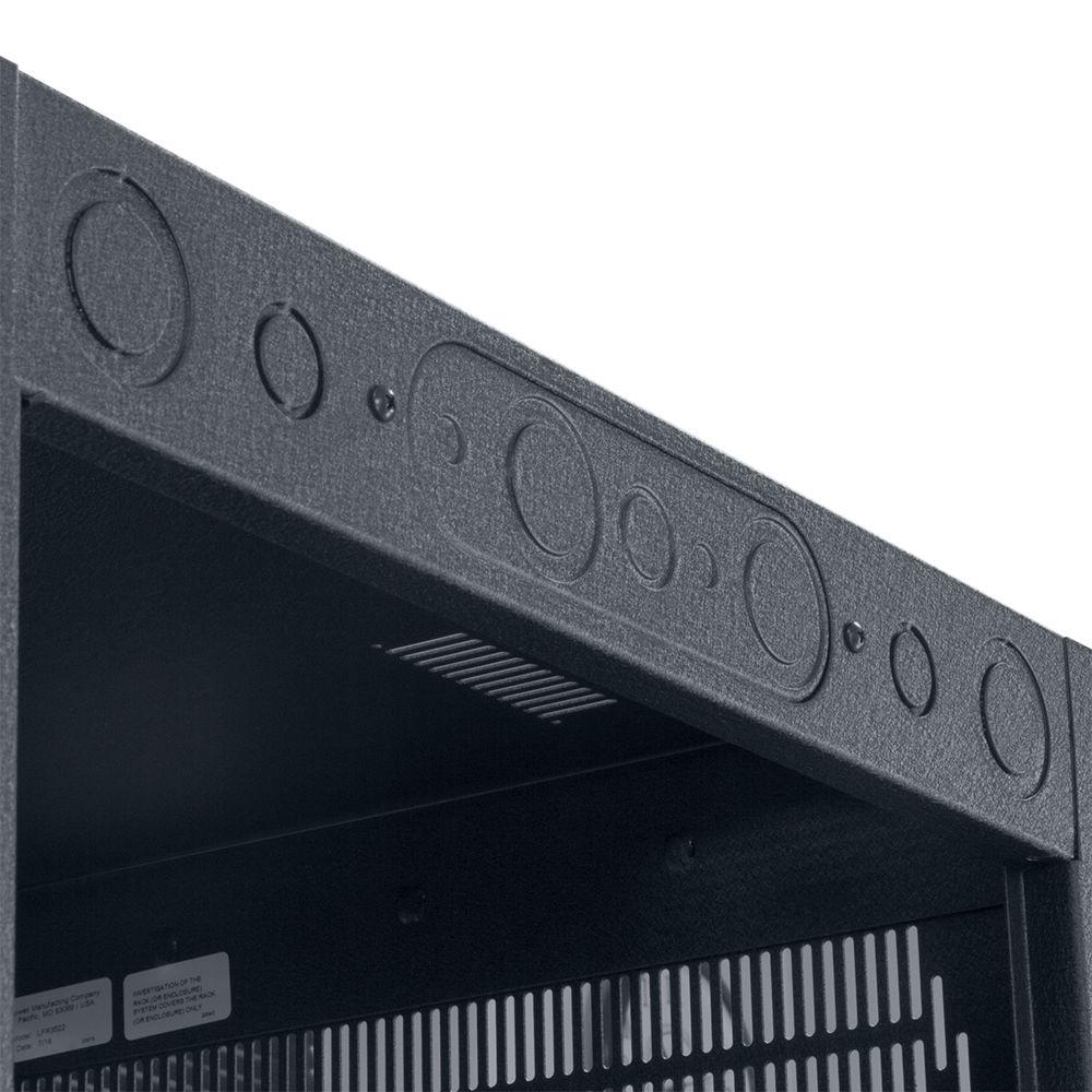 Lowell Manufacturing Rack-Enclosed-24U, 22"Deep 1-Pair Fixed Rails, Rear Door