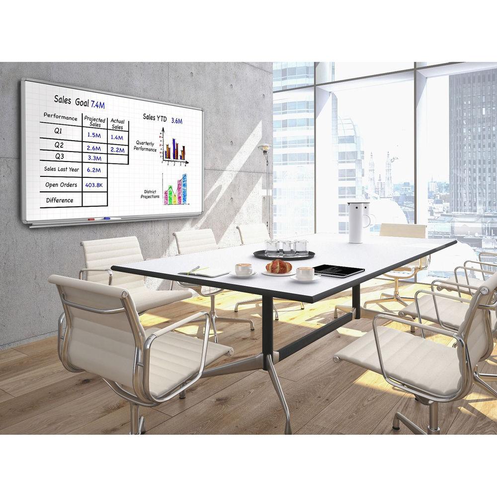 Luxor 72 x 40" Mobile Magnetic Double-Sided Ghost Grid Whiteboard