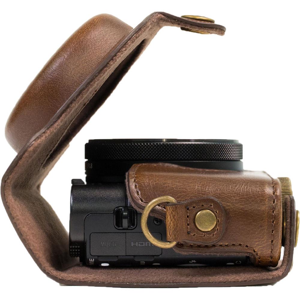 MegaGear Ever Ready PU Leather Camera Case and Strap for Sony Cyber-shot DSC-RX100 VI, V, IV