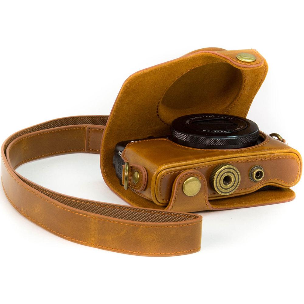 MegaGear Ever Ready PU Leather Camera Case with Strap for Canon PowerShot G7 X