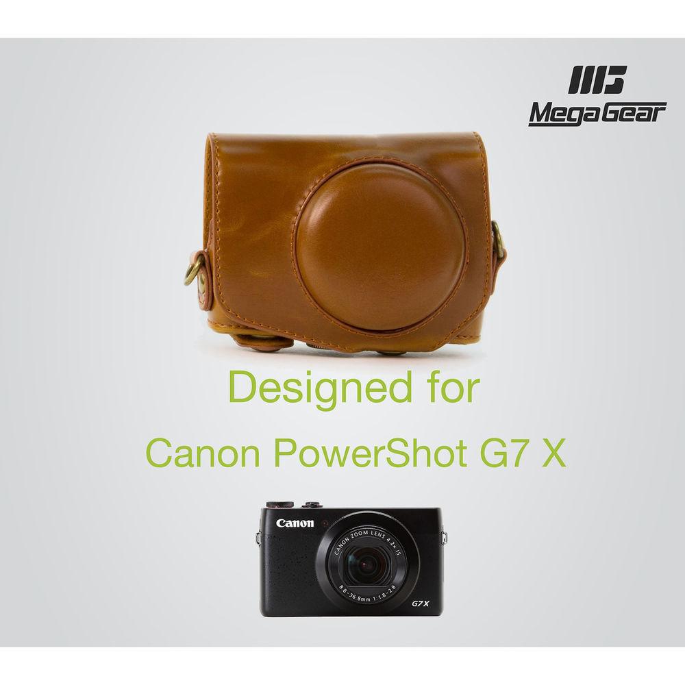 MegaGear Ever Ready PU Leather Camera Case with Strap for Canon PowerShot G7 X
