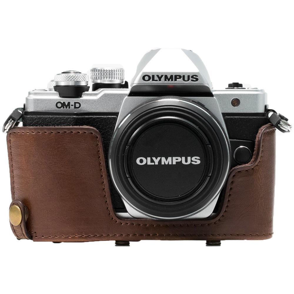 MegaGear MG638 Ever Ready Leather Case with Bottom Opening for Olympus OM-D E-M10 Mark II, 14-42mm