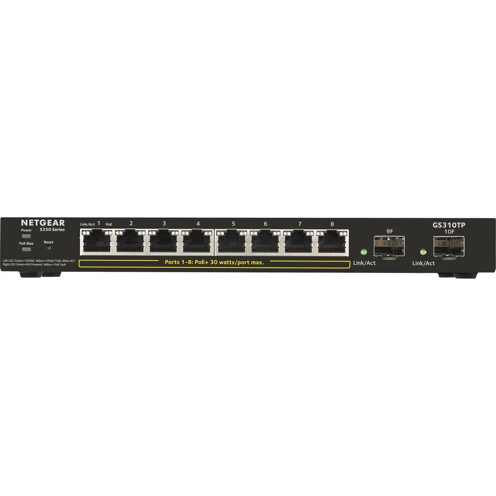 Netgear GS310TP S350 Series 8-Port Gigabit PoE Smart Managed Switch, Netgear, GS310TP, S350, Series, 8-Port, Gigabit, PoE, Smart, Managed, Switch