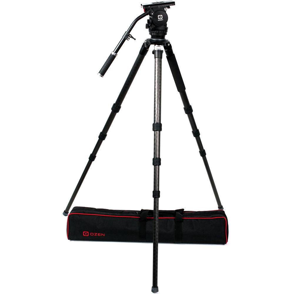 OZEN 75CF3 75mm Carbon Fiber Tripod & Agile 8 Fluid Head System