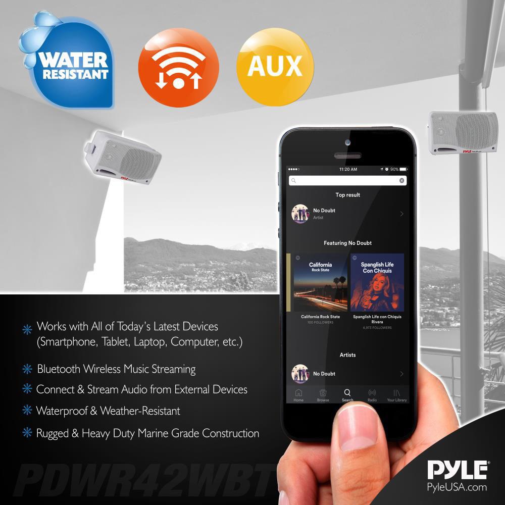 Pyle Pro 3.5 Bluetooth Home Speakers,3-Way Indoor Outdoor Waterproof Speaker System, 200 Watt