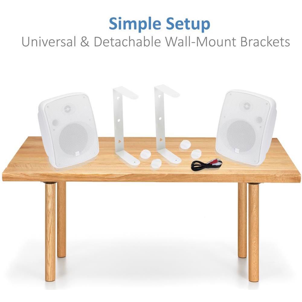 Pyle Pro 6.5" 1000 Watt Wall-Mount Marine Speakers with BT Audio RF Streaming